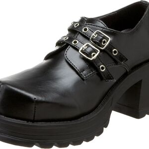 Demonia by Pleaser Women's Trump-101 Loafer,Black Polyurethane,6 M US